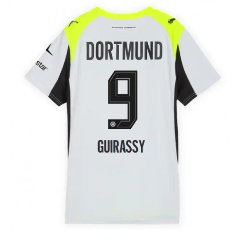 Echipament fotbal Borussia Dortmund Serhou Guirassy #9 Tricou Deplasare 2025-26 pentru femei maneca scurta Echipament fotbal Borussia Dortmund Serhou Guirassy #9 Tricou Deplasare 2025-26 pentru femei maneca scurta