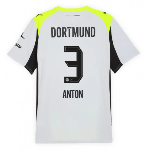 Echipament fotbal Borussia Dortmund Waldemar Anton #3 Tricou Deplasare 2025-26 maneca scurta Echipament fotbal Borussia Dortmund Waldemar Anton #3 Tricou Deplasare 2025-26 maneca scurta