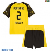 Echipament fotbal Borussia Dortmund Yan Couto #2 Tricou Acasa 2025-26 pentru copii maneca scurta (+ Pantaloni scurti)