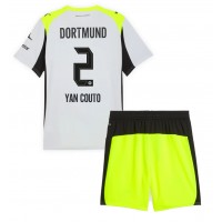 Echipament fotbal Borussia Dortmund Yan Couto #2 Tricou Deplasare 2025-26 pentru copii maneca scurta (+ Pantaloni scurti)