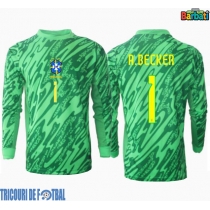 Echipament fotbal Brazilia Alisson Becker #1 Portar Tricou Acasa Copa America 2024 maneca lunga
