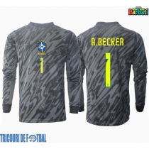 Echipament fotbal Brazilia Alisson Becker #1 Portar Tricou Deplasare Copa America 2024 maneca lunga