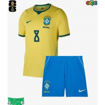 Echipament fotbal Brazilia Bruno Guimaraes #8 Tricou Acasa Mondial 2026 pentru copii maneca scurta (+ Pantaloni scurti)