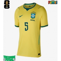 Echipament fotbal Brazilia Casemiro #5 Tricou Acasa Mondial 2026 pentru femei maneca scurta