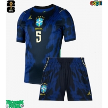 Echipament fotbal Brazilia Casemiro #5 Tricou Deplasare Mondial 2026 pentru copii maneca scurta (+ Pantaloni scurti)