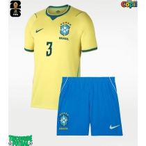 Echipament fotbal Brazilia Gabriel Magalhaes #3 Tricou Acasa Mondial 2026 pentru copii maneca scurta (+ Pantaloni scurti)