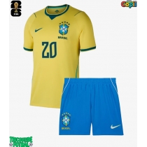 Echipament fotbal Brazilia Lucas Paqueta #20 Tricou Acasa Mondial 2026 pentru copii maneca scurta (+ Pantaloni scurti)
