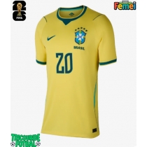 Echipament fotbal Brazilia Lucas Paqueta #20 Tricou Acasa Mondial 2026 pentru femei maneca scurta