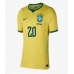 Echipament fotbal Brazilia Lucas Paqueta #20 Tricou Acasa Mondial 2026 pentru femei maneca scurta