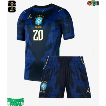 Echipament fotbal Brazilia Lucas Paqueta #20 Tricou Deplasare Mondial 2026 pentru copii maneca scurta (+ Pantaloni scurti)