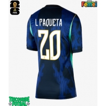 Echipament fotbal Brazilia Lucas Paqueta #20 Tricou Deplasare Mondial 2026 pentru femei maneca scurta