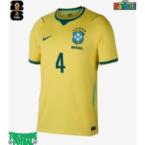 Echipament fotbal Brazilia Marquinhos #4 Tricou Acasa Mondial 2026 maneca scurta