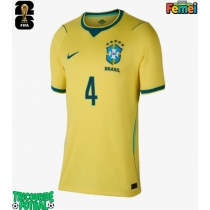Echipament fotbal Brazilia Marquinhos #4 Tricou Acasa Mondial 2026 pentru femei maneca scurta
