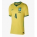Echipament fotbal Brazilia Marquinhos #4 Tricou Acasa Mondial 2026 pentru femei maneca scurta