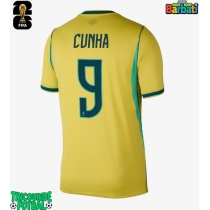 Echipament fotbal Brazilia Matheus Cunha #9 Tricou Acasa Mondial 2026 maneca scurta