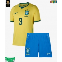 Echipament fotbal Brazilia Matheus Cunha #9 Tricou Acasa Mondial 2026 pentru copii maneca scurta (+ Pantaloni scurti)