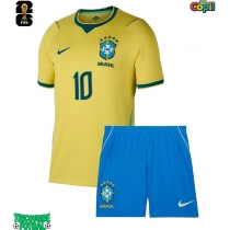 Echipament fotbal Brazilia Neymar Jr #10 Tricou Acasa Mondial 2026 pentru copii maneca scurta (+ Pantaloni scurti)