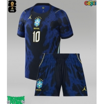 Echipament fotbal Brazilia Neymar Jr #10 Tricou Deplasare Mondial 2026 pentru copii maneca scurta (+ Pantaloni scurti)