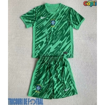 Echipament fotbal Brazilia Portar Tricou Acasa Copa America 2024 pentru copii maneca scurta (+ Pantaloni scurti)