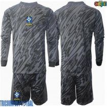 Echipament fotbal Brazilia Portar Tricou Deplasare Copa America 2024 pentru copii maneca lunga (+ Pantaloni scurti)