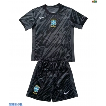 Echipament fotbal Brazilia Portar Tricou Deplasare Copa America 2024 pentru copii maneca scurta (+ Pantaloni scurti)