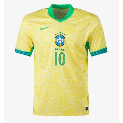 Echipament fotbal Brazilia Rodrygo Goes #10 Tricou Acasa Copa America 2024 maneca scurta Echipament fotbal Brazilia Rodrygo Goes #10 Tricou Acasa Copa America 2024 maneca scurta
