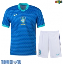 Echipament fotbal Brazilia Tricou Deplasare Copa America 2024 pentru copii maneca scurta (+ Pantaloni scurti)