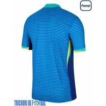 Echipament fotbal Brazilia Tricou Deplasare Copa America 2024 pentru femei maneca scurta