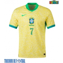 Echipament fotbal Brazilia Vinicius Junior #7 Tricou Acasa Copa America 2024 maneca scurta