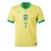 Echipament fotbal Brazilia Vinicius Junior #7 Tricou Acasa Copa America 2024 maneca scurta Echipament fotbal Brazilia Vinicius Junior #7 Tricou Acasa Copa America 2024 maneca scurta