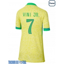 Echipament fotbal Brazilia Vinicius Junior #7 Tricou Acasa Copa America 2024 pentru femei maneca scurta