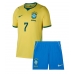 Echipament fotbal Brazilia Vinicius Junior #7 Tricou Acasa Mondial 2026 pentru copii maneca scurta (+ Pantaloni scurti)