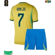 Echipament fotbal Brazilia Vinicius Junior #7 Tricou Acasa Mondial 2026 pentru copii maneca scurta (+ Pantaloni scurti)