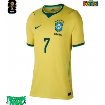 Echipament fotbal Brazilia Vinicius Junior #7 Tricou Acasa Mondial 2026 pentru femei maneca scurta