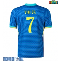 Echipament fotbal Brazilia Vinicius Junior #7 Tricou Deplasare Copa America 2024 maneca scurta