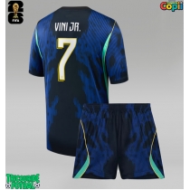 Echipament fotbal Brazilia Vinicius Junior #7 Tricou Deplasare Mondial 2026 pentru copii maneca scurta (+ Pantaloni scurti)