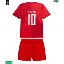Echipament fotbal Canada Jonathan David #10 Tricou Acasa Mondial 2026 pentru copii maneca scurta (+ Pantaloni scurti)
