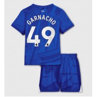 Echipament fotbal Chelsea Alejandro Garnacho #49 Tricou Acasa 2025-26 pentru copii maneca scurta (+ Pantaloni scurti)