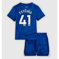 Echipament fotbal Chelsea Estevao Willian #41 Tricou Acasa 2025-26 pentru copii maneca scurta (+ Pantaloni scurti)