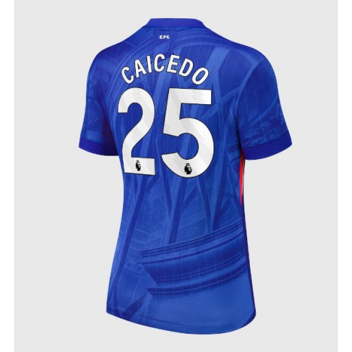 Echipament fotbal Chelsea Moises Caicedo #25 Tricou Acasa 2025-26 pentru femei maneca scurta Echipament fotbal Chelsea Moises Caicedo #25 Tricou Acasa 2025-26 pentru femei maneca scurta