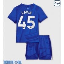 Echipament fotbal Chelsea Romeo Lavia #45 Tricou Acasa 2025-26 pentru copii maneca scurta (+ Pantaloni scurti)