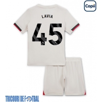 Echipament fotbal Chelsea Romeo Lavia #45 Tricou Deplasare 2025-26 pentru copii maneca scurta (+ Pantaloni scurti)
