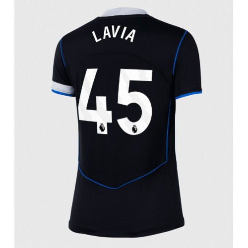Echipament fotbal Chelsea Romeo Lavia #45 Tricou Treilea 2025-26 pentru femei maneca scurta Echipament fotbal Chelsea Romeo Lavia #45 Tricou Treilea 2025-26 pentru femei maneca scurta