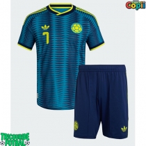 Echipament fotbal Columbia Luis Diaz #7 Tricou Deplasare Mondial 2026 pentru copii maneca scurta (+ Pantaloni scurti)