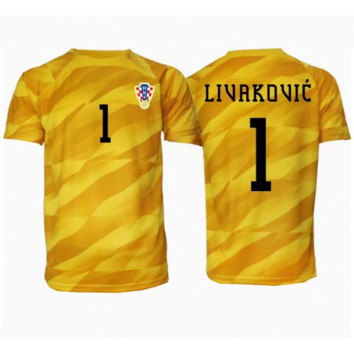 Echipament fotbal Croaţia Dominik Livakovic #1 Portar Tricou Acasa European 2024 maneca scurta Echipament fotbal Croaţia Dominik Livakovic #1 Portar Tricou Acasa European 2024 maneca scurta