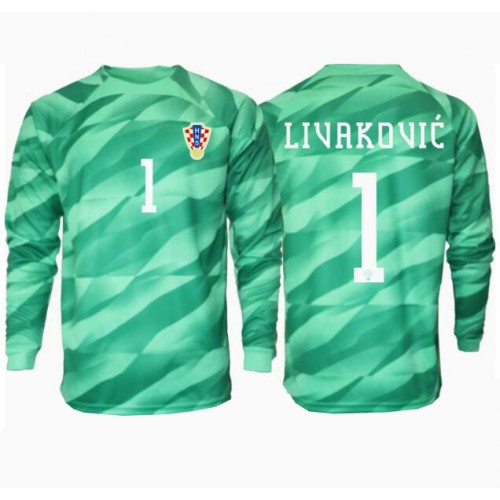 Echipament fotbal Croaţia Dominik Livakovic #1 Portar Tricou Deplasare European 2024 maneca lunga Echipament fotbal Croaţia Dominik Livakovic #1 Portar Tricou Deplasare European 2024 maneca lunga
