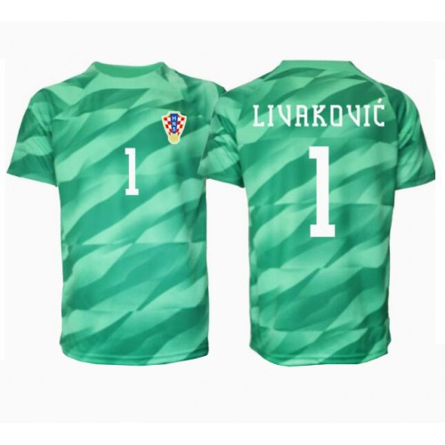 Echipament fotbal Croaţia Dominik Livakovic #1 Portar Tricou Deplasare European 2024 maneca scurta Echipament fotbal Croaţia Dominik Livakovic #1 Portar Tricou Deplasare European 2024 maneca scurta