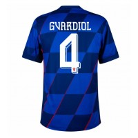 Echipament fotbal Croaţia Josko Gvardiol #4 Tricou Deplasare European 2024 maneca scurta Echipament fotbal Croaţia Josko Gvardiol #4 Tricou Deplasare European 2024 maneca scurta