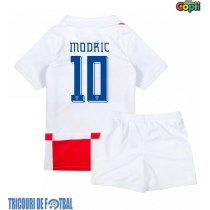 Echipament fotbal Croaţia Luka Modric #10 Tricou Acasa European 2024 pentru copii maneca scurta (+ Pantaloni scurti)