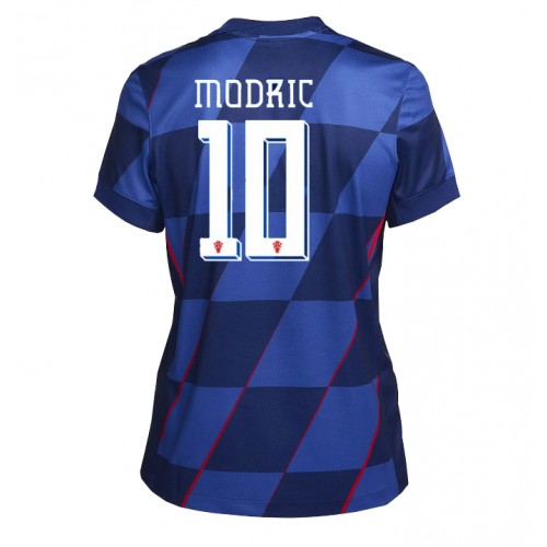 Echipament fotbal Croaţia Luka Modric #10 Tricou Deplasare European 2024 pentru femei maneca scurta Echipament fotbal Croaţia Luka Modric #10 Tricou Deplasare European 2024 pentru femei maneca scurta